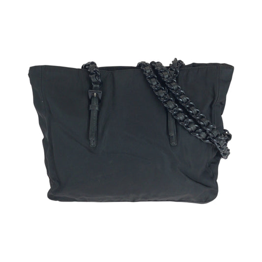 PRADA Tote Bag Nylon Black SilverMetal ChainTote Bag Shoulder Bag Test Triangle With logo Plastic Chain Women