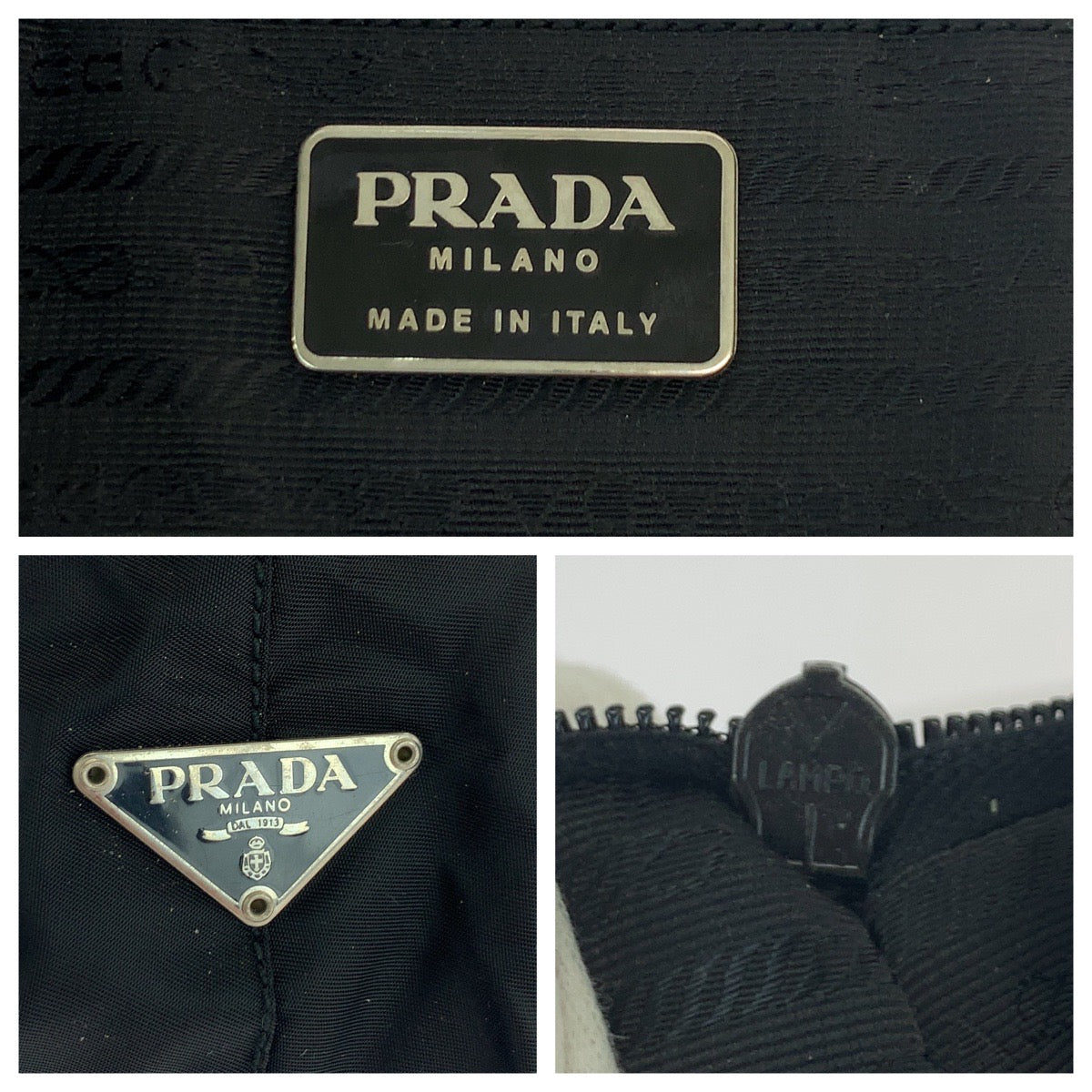 PRADA Shoulder Bag Nylon Black SilverMetal Clear One Shoulder Bag Test Triangle With logo Women