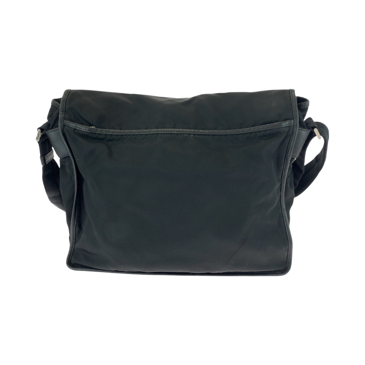 PRADA Shoulder Bag Nylon Black SilverMetal Shoulder Bag Messenger bag Test Triangle With logo Women