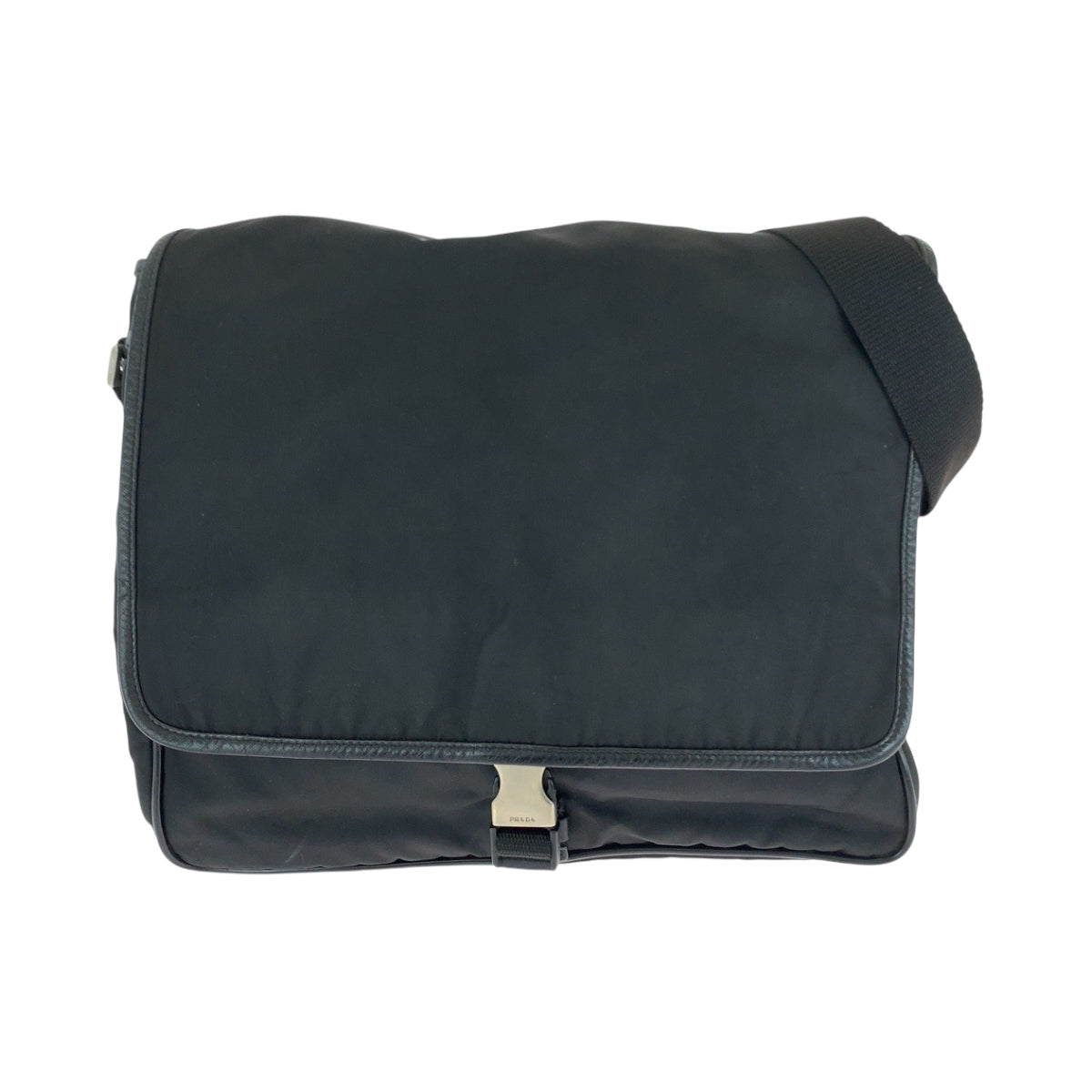 PRADA Shoulder Bag Nylon Black SilverMetal Shoulder Bag Messenger bag Test Triangle With logo Women