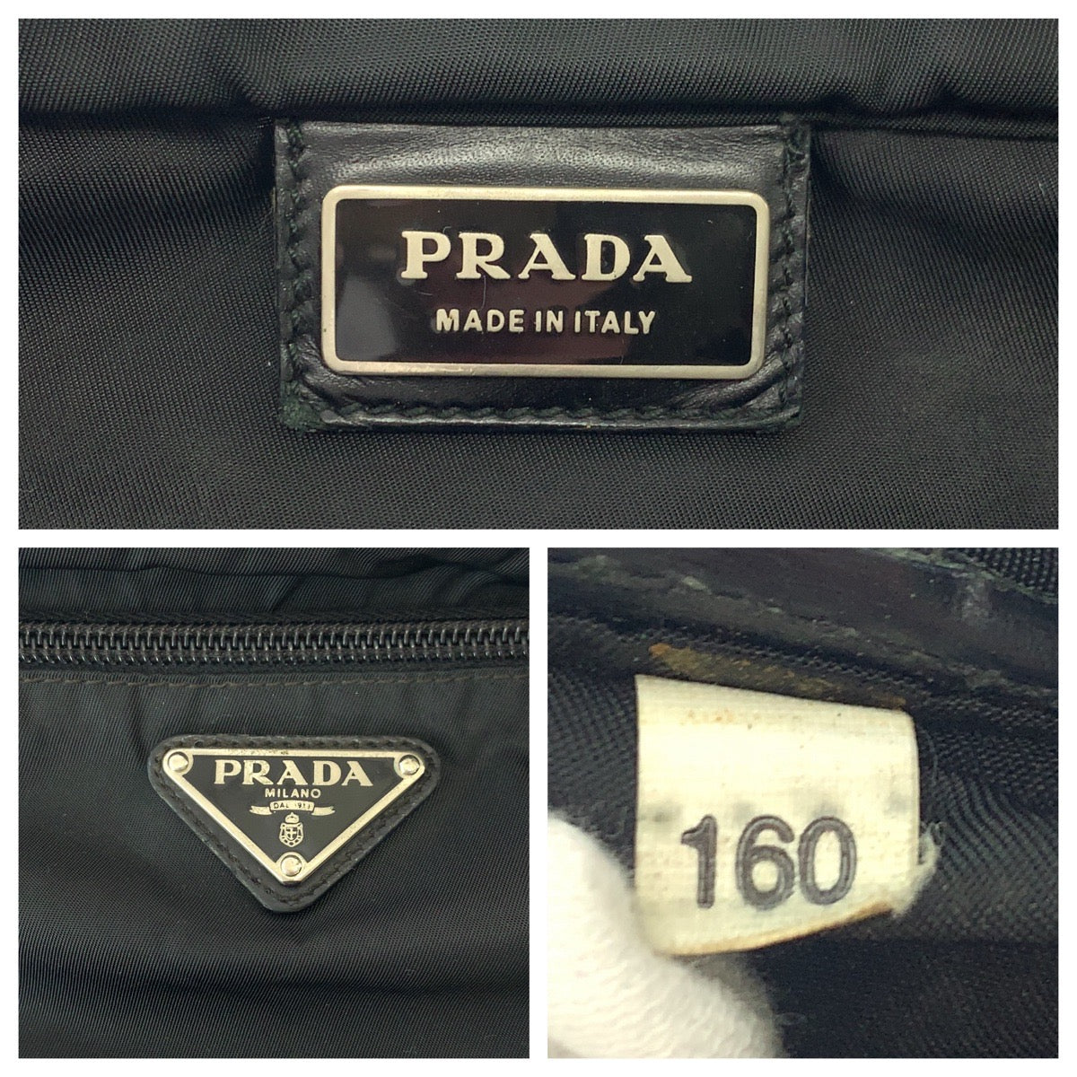 PRADA Shoulder Bag Nylon Black SilverMetal Shoulder Bag Sacoche Test Triangle With logo mens