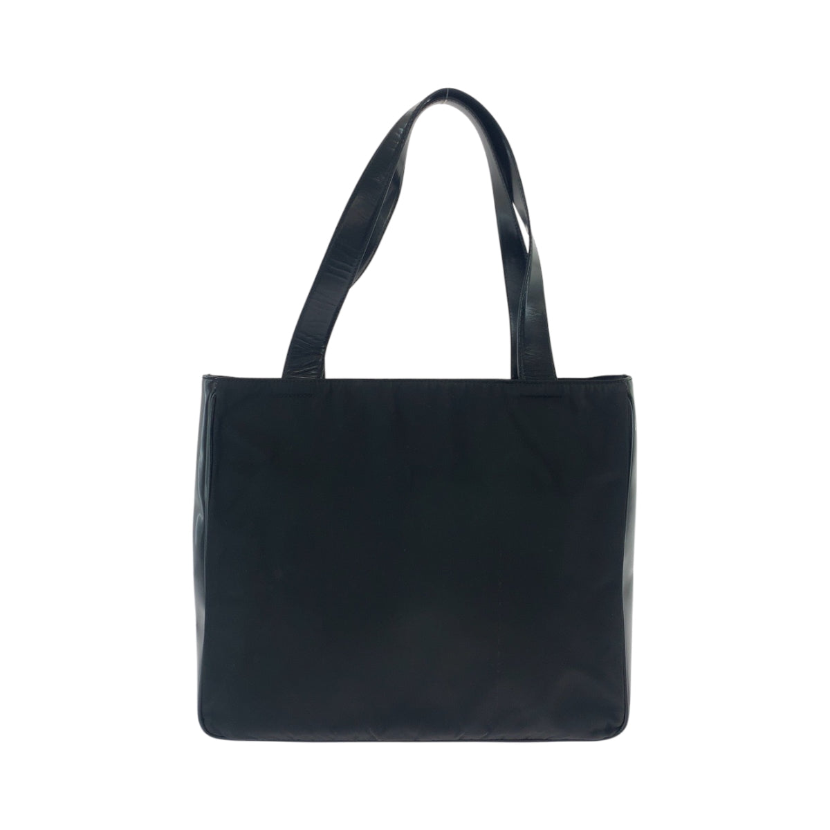 PRADA Tote Bag Nylon Black SilverMetal Tote Bag Shoulder Bag Test Triangle With logo Women