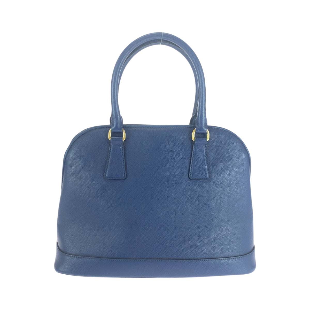 PRADA Shoulder Bag leather Blue GoldMetal Shoulder Bag Handbag 2way Safiano Triangle With logo Women