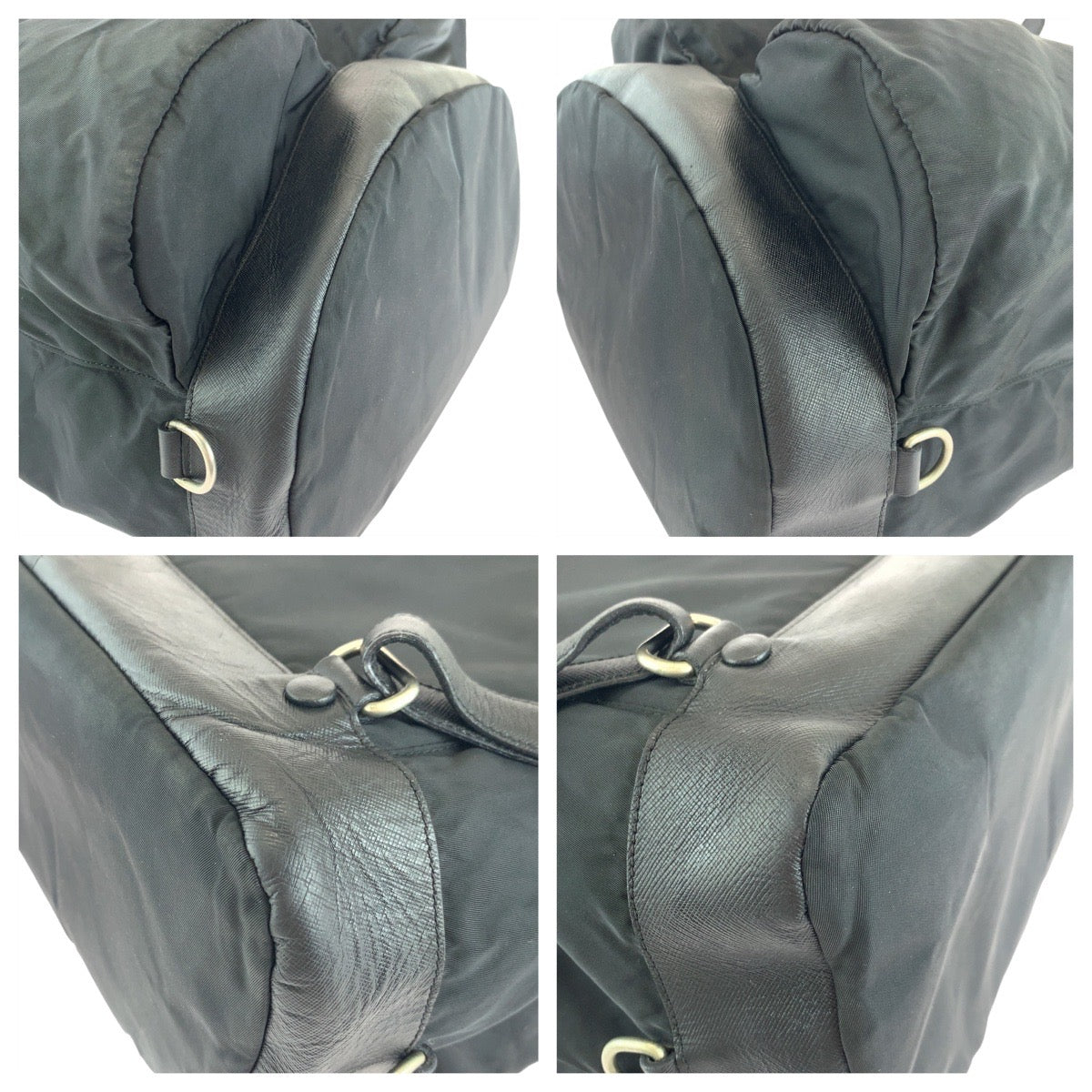 PRADA Backpack Nylon Black SilverMetal Backpack Unisex Test Women