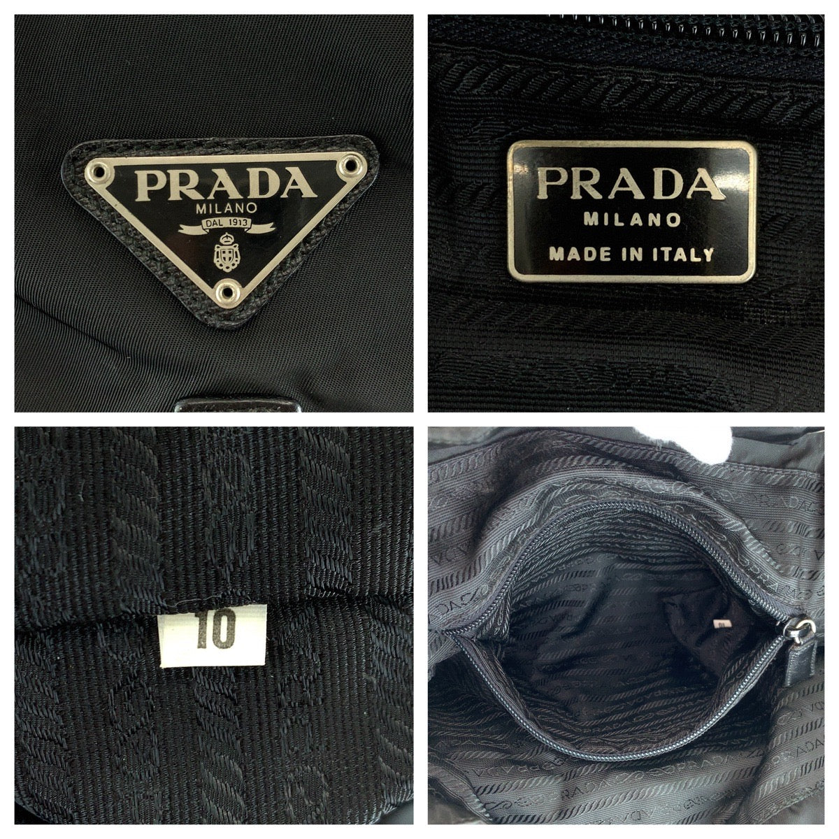 PRADA Backpack Nylon Black SilverMetal Backpack Unisex Test Women