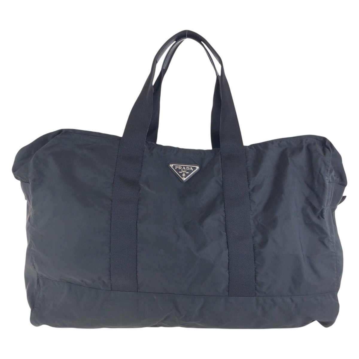 PRADA Boston Duffel bag Nylon Black SilverMetal Boston Duffel bag unisex Test Triangle With logo mens