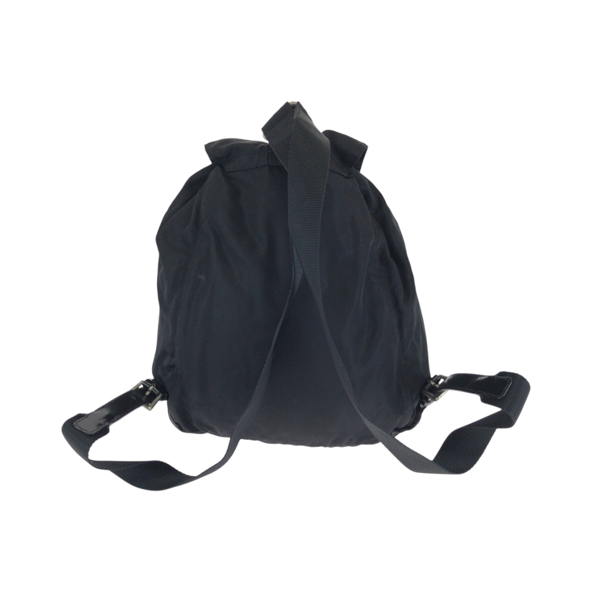 PRADA Backpack Nylon Black SilverMetal Backpack Backpack Test Triangle With logo Women