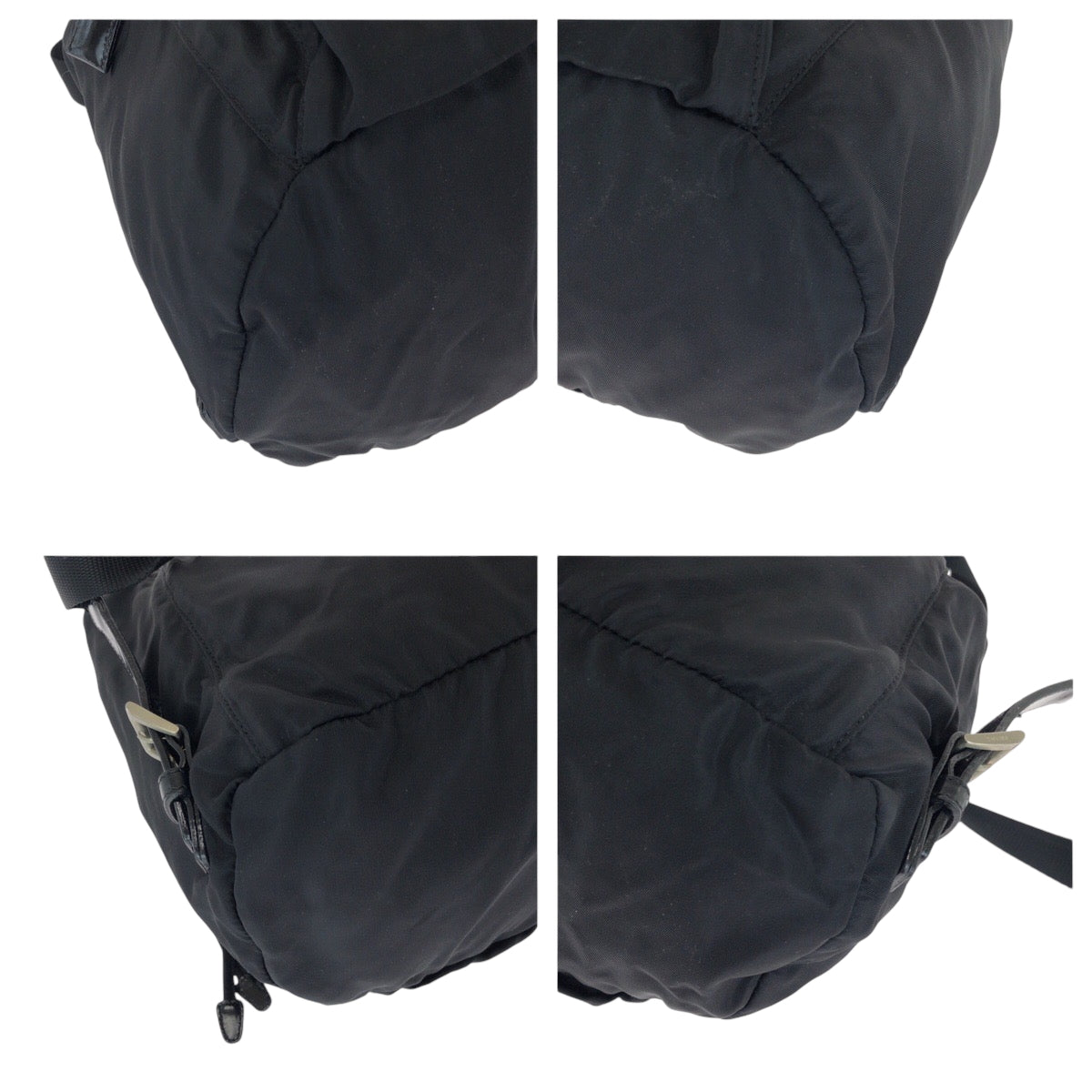 PRADA Backpack Nylon Black SilverMetal Backpack Backpack Test Triangle With logo Women