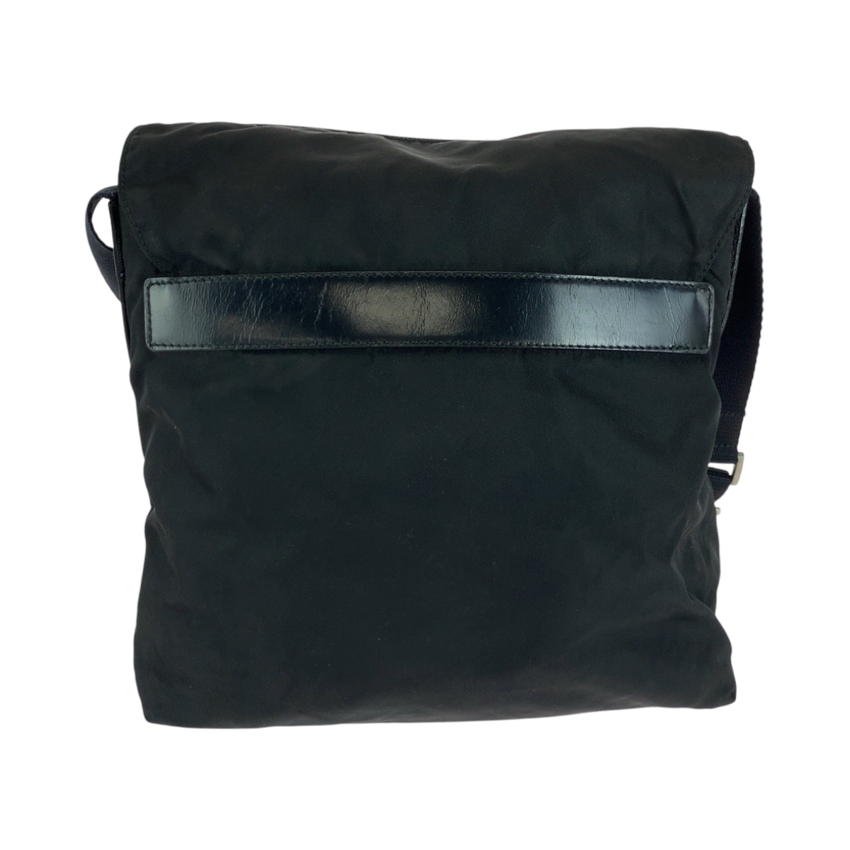 PRADA Shoulder Bag Nylon Black SilverMetal Shoulder Bag Sacoche Test Triangle With logo Women
