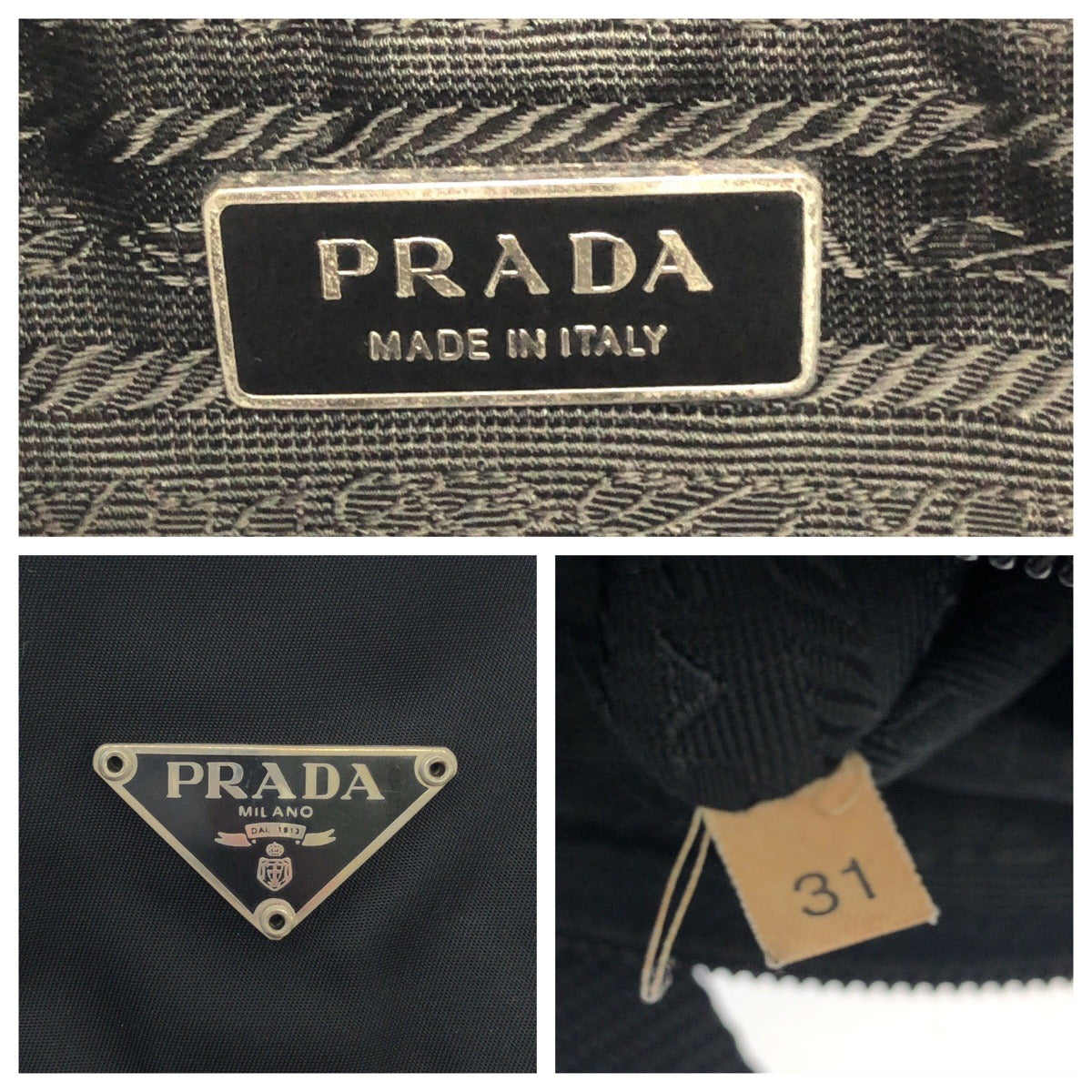 PRADA Shoulder Bag Nylon Black SilverMetal Shoulder Bag Messenger bag Test Triangle With logo mens