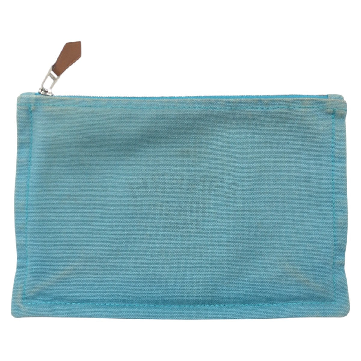 HERMES Pouch cotton Blue light blue Pouch Unisex Truth Flat PM Women