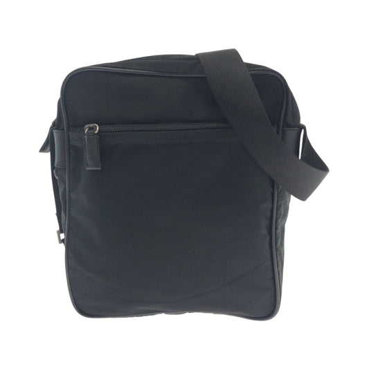 PRADA Shoulder Bag Nylon Black SilverMetal Shoulder Bag pochette Test Triangle With logo mens