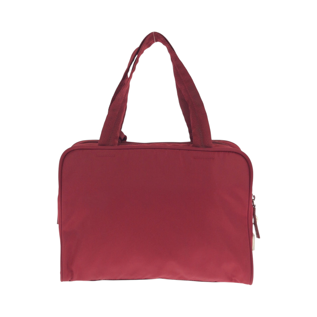PRADA Tote Bag Nylon Red Silver Metal Tote Bag handbag Test Triangle With logo Women