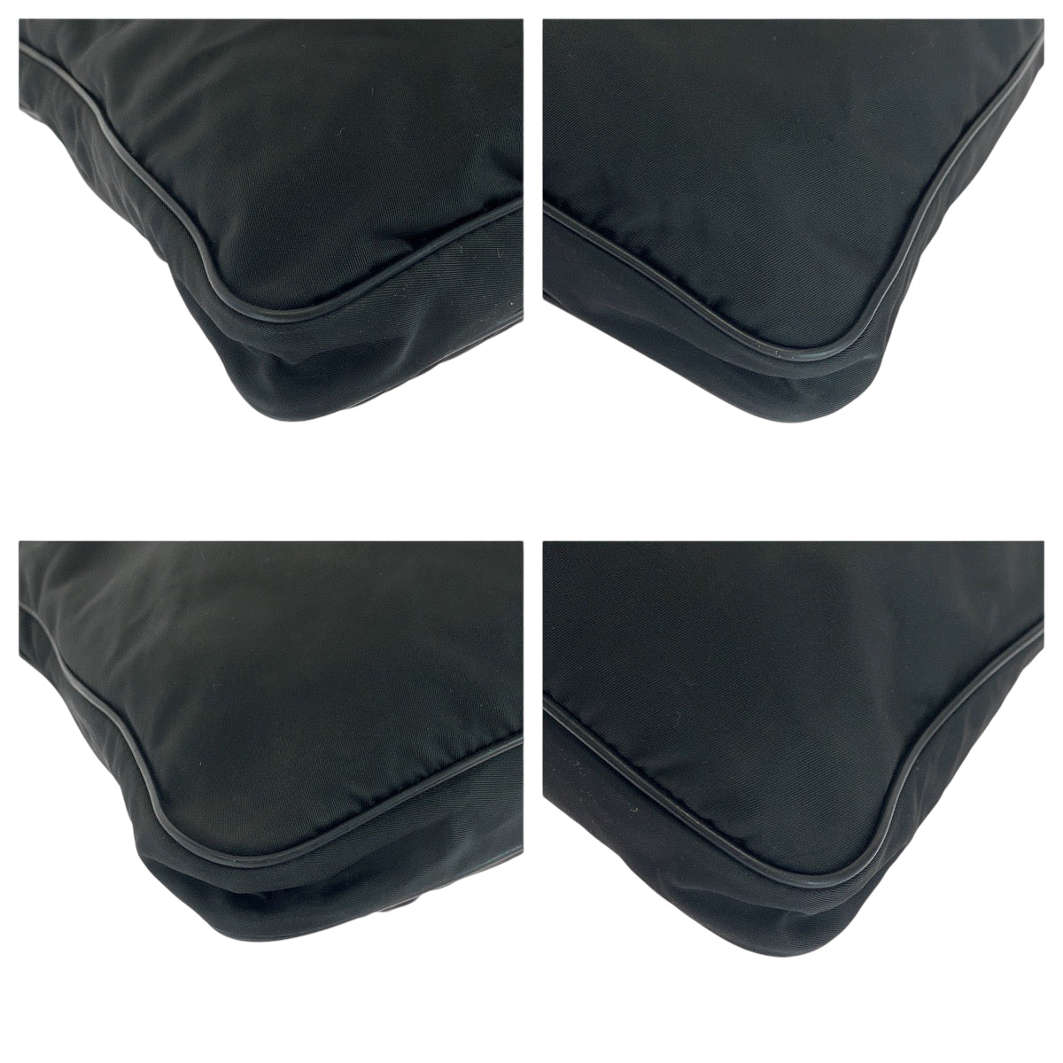 PRADA Shoulder Bag Nylon Black SilverMetal Shoulder Bag pochette Test Triangle With logo Women