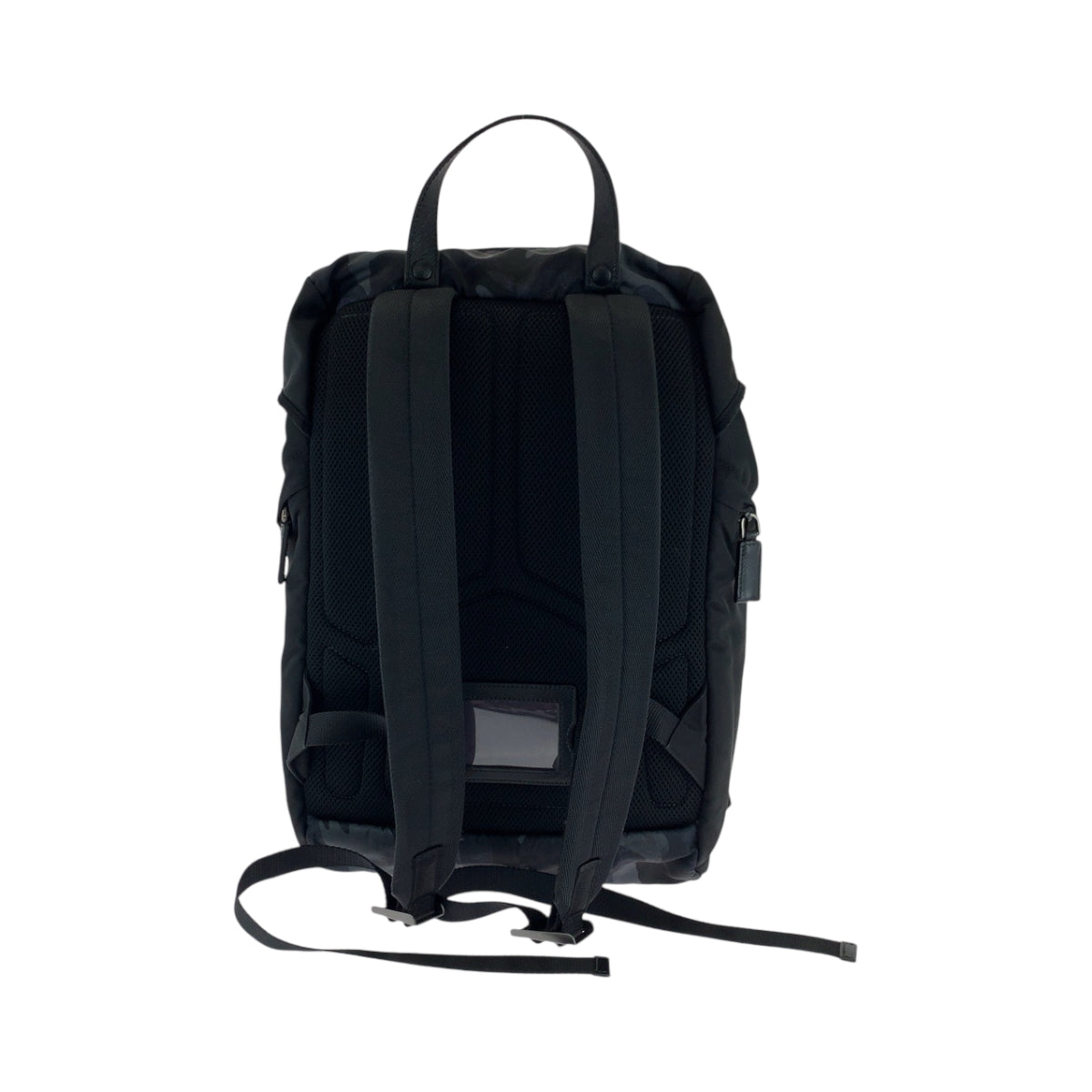 PRADA Backpack Nylon Black Blue Gray SilverMetal Backpack Backpack Camouflage Pattern Triangle With logo mens