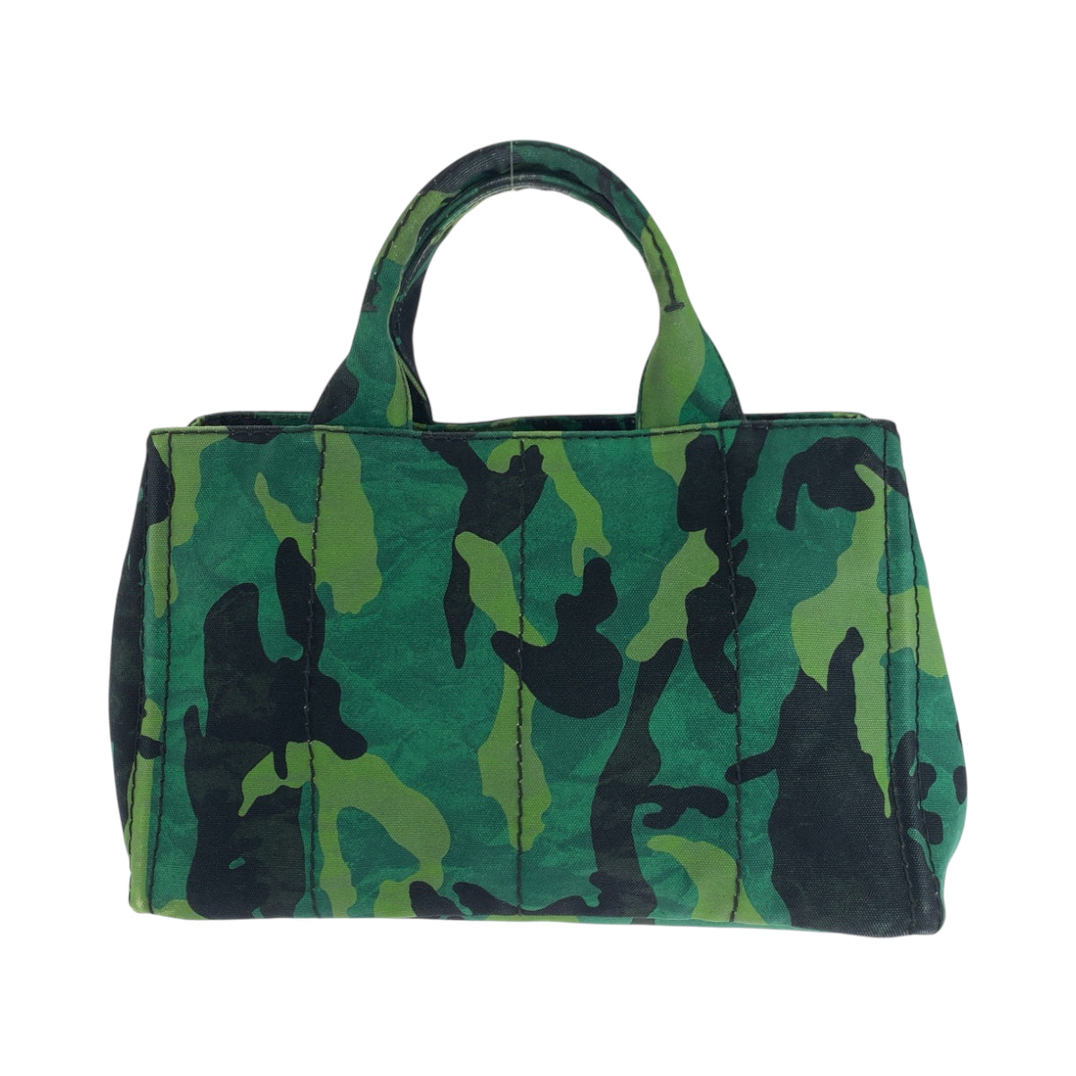 PRADA Tote Bag canvas Green Multicolor SilverMetal Shoulder Bag Tote Bag 2way Canapa Camouflage Pattern logo Women