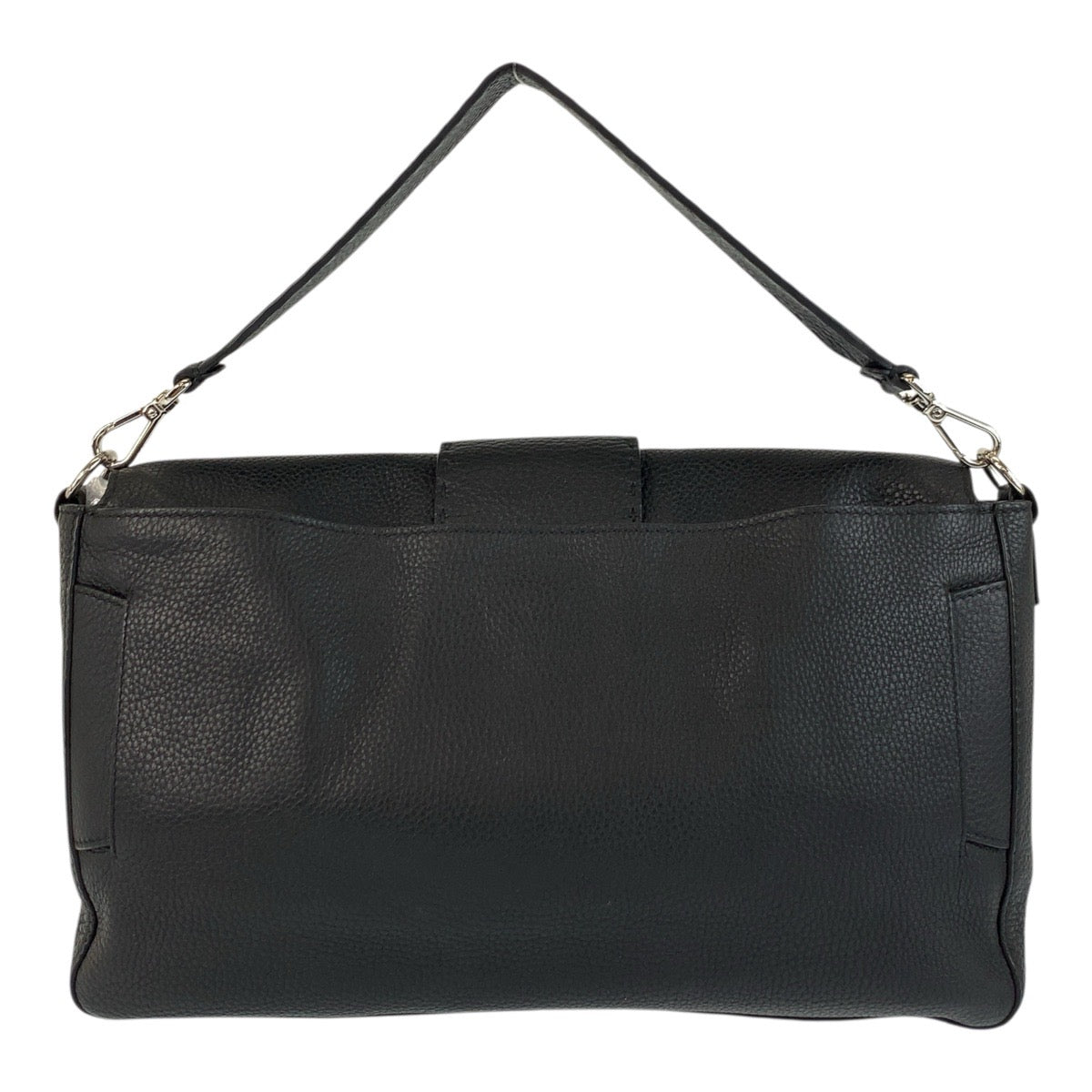 FENDI Shoulder Bag leather Black SilverMetal Shoulder Bag Handbag 2way Celeria Mamma Bucket mens