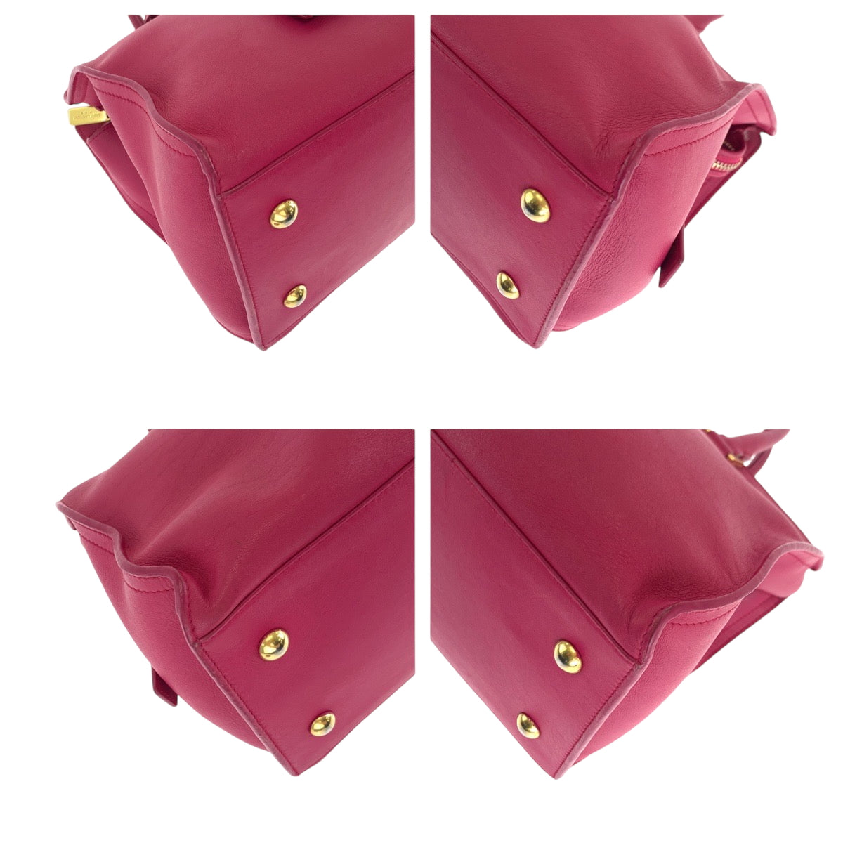 SAINT LAURENT PARIS Shoulder Bag 311210 5514 leather Fuchsia Pink Gold Metal Shoulder Bag handbag Petit Kabas Y line Women