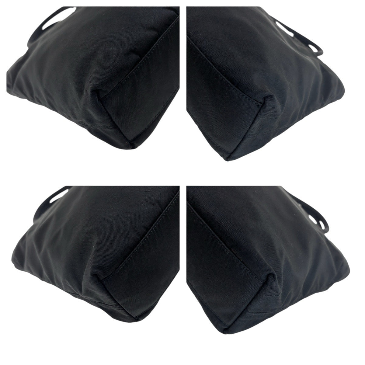 PRADA Tote Bag Nylon Black SilverMetal Tote Bag handbag Test Triangle With logo Women