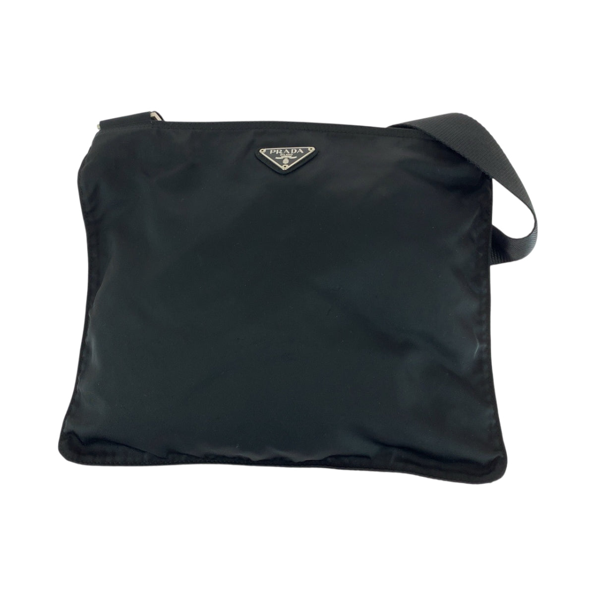 PRADA Shoulder Bag Nylon Black SilverMetal Shoulder Bag pochette Test Triangle With logo mens