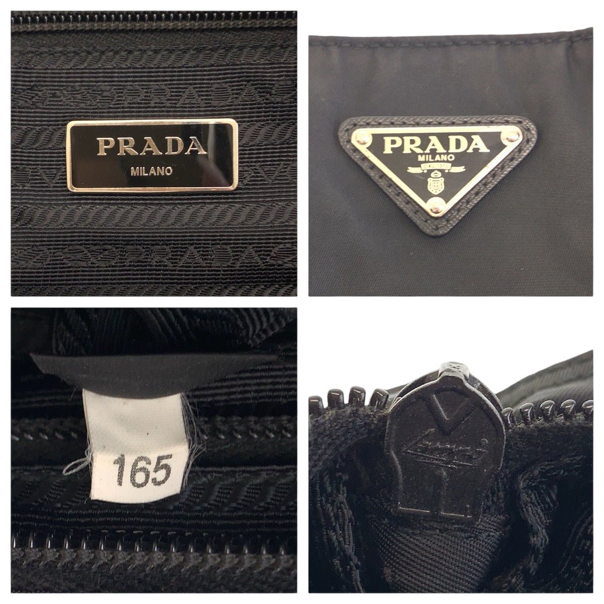 PRADA Shoulder Bag Nylon Black SilverMetal Shoulder Bag Messenger bag Test Triangle With logo mens