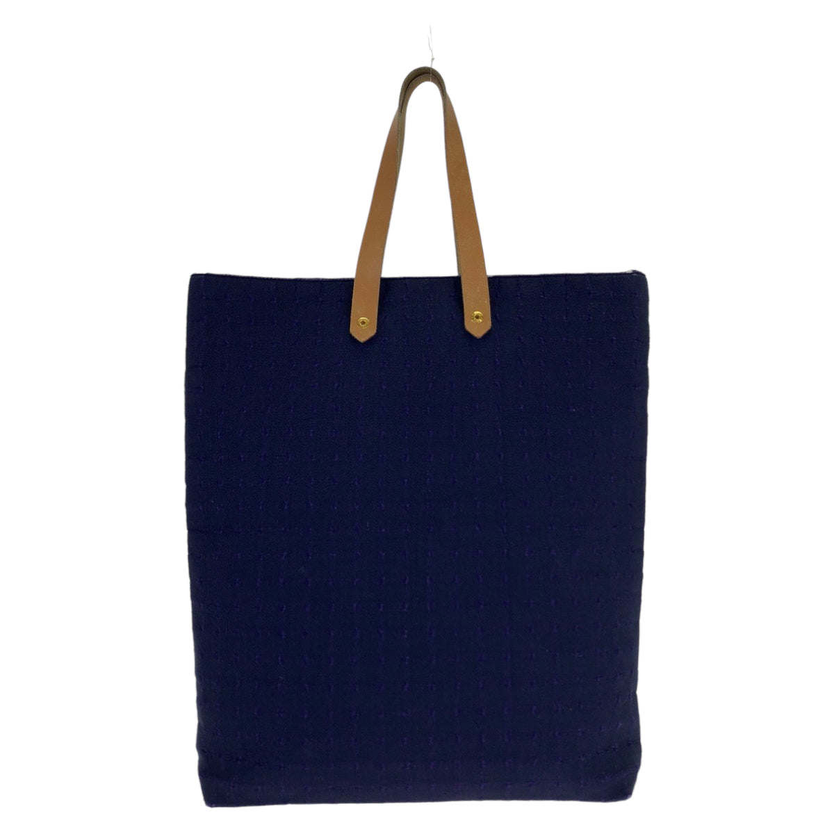 HERMES Tote Bag Cotton canvas, leather purple Handbag Amedaba GM Women