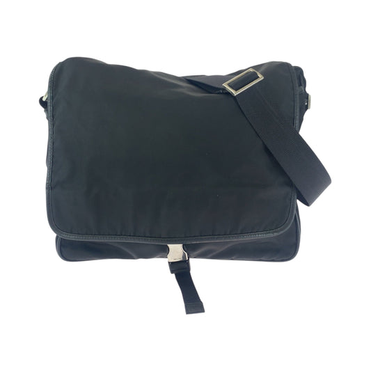 PRADA Shoulder Bag Nylon Black SilverMetal Shoulder Bag Messenger bag Test Triangle With logo Women