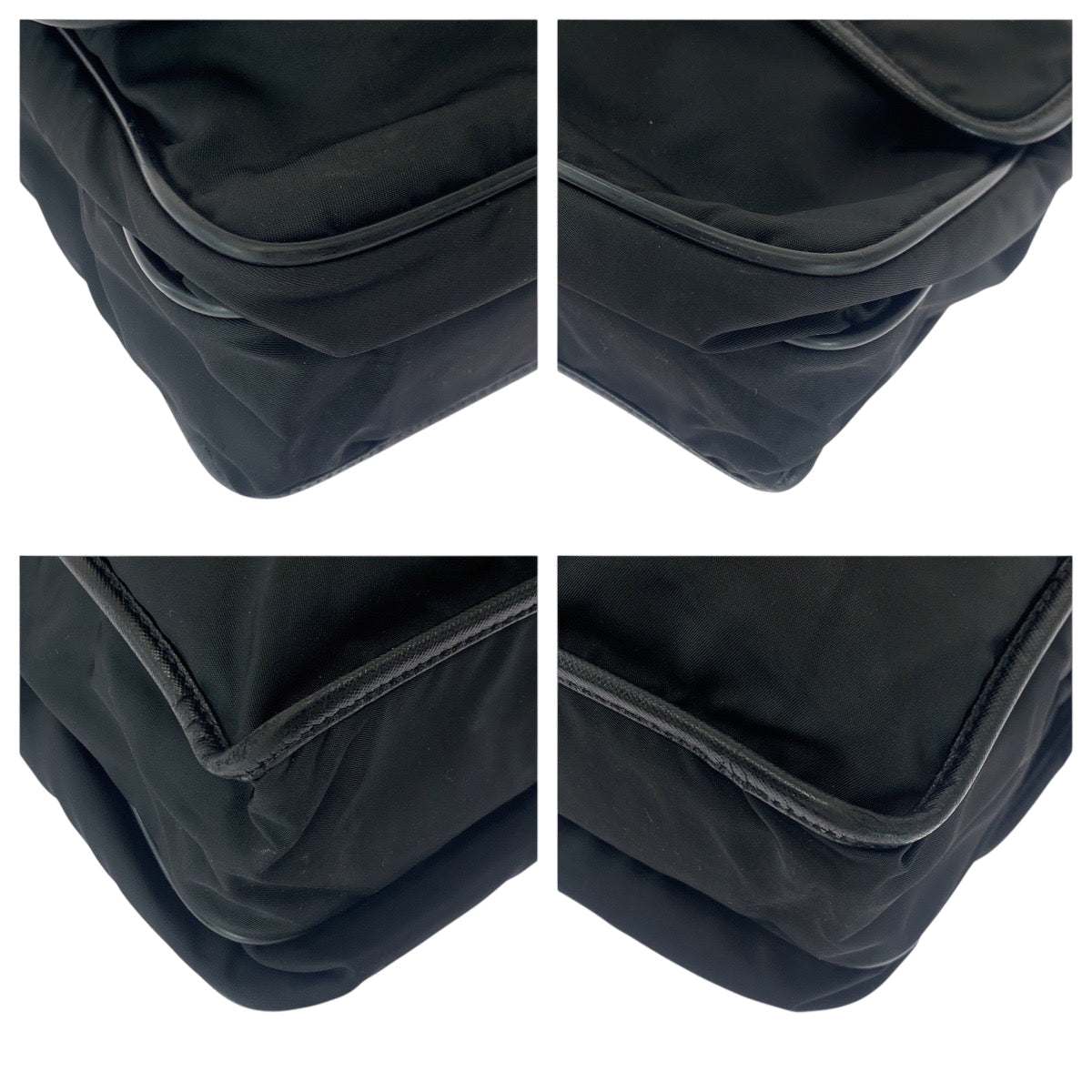 PRADA Shoulder Bag Nylon Black SilverMetal Shoulder Bag Messenger bag Test Triangle With logo Women