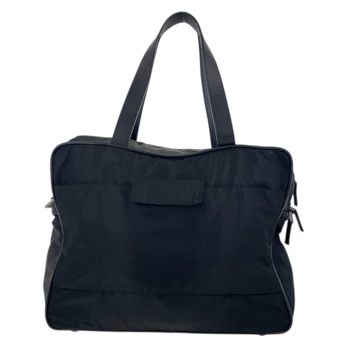 PRADA Business bag Nylon, Leather black Business bag briefcase Testo Saffiano Triangle With logo mens