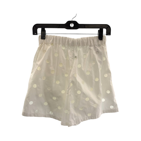 PRADA Shorts cotton white Shorts Half pants with inner Polka Dot Cutwork Women 36