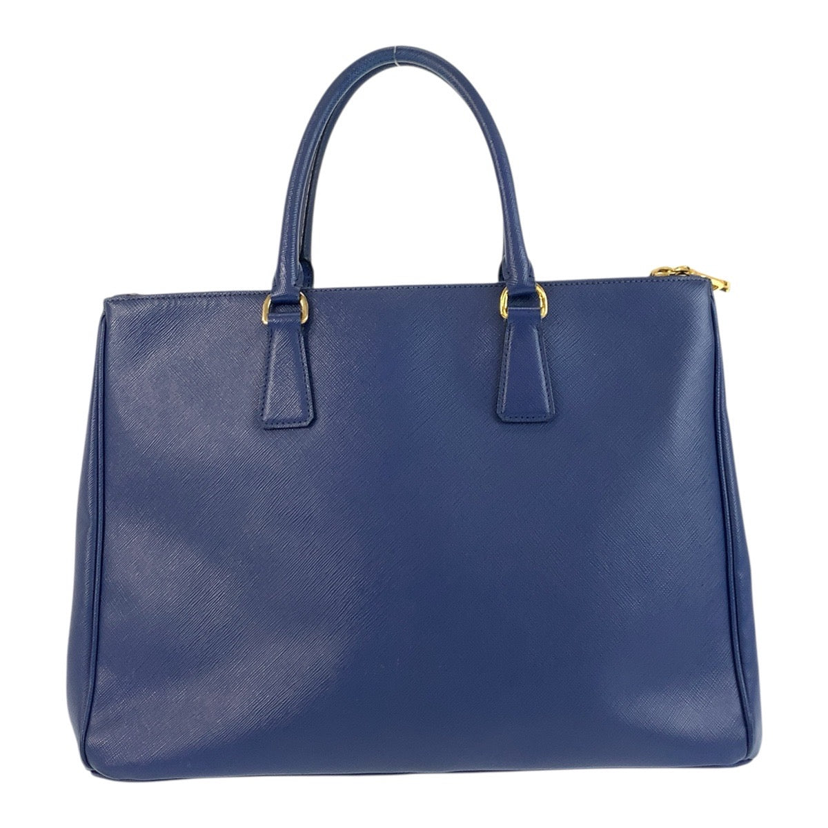 PRADA Handbag leather Blue GoldMetal Handbag Tote Bag Safiano Galleria TriangleWith logo Women