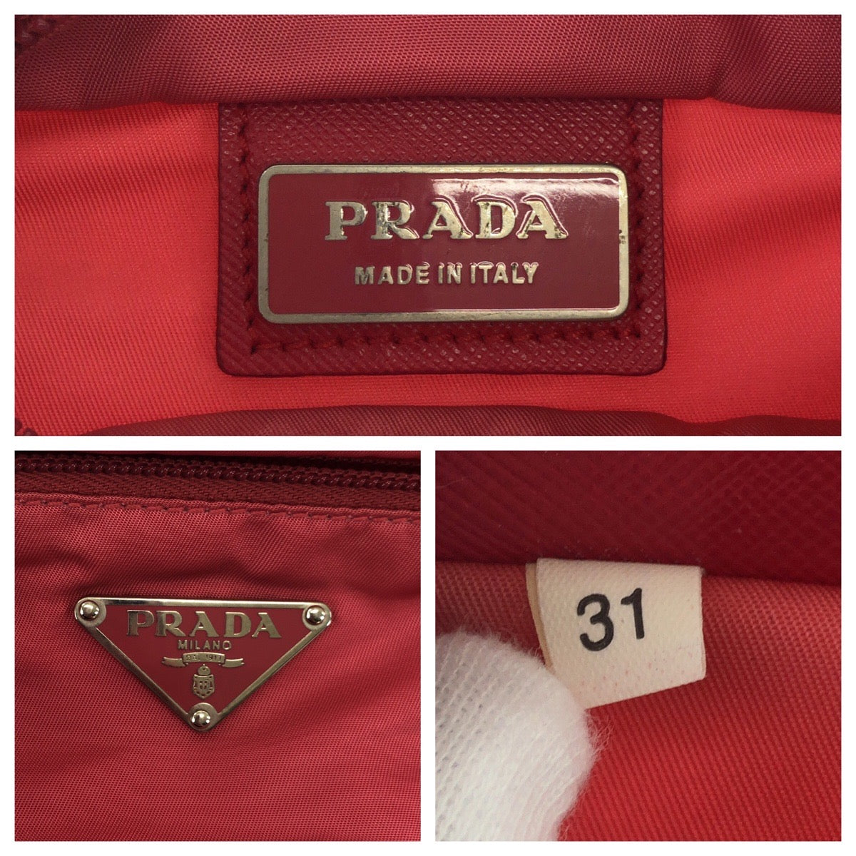 PRADA Shoulder Bag Nylon pink beige Shoulder Bag Sacoche Test Triangle With logo Women