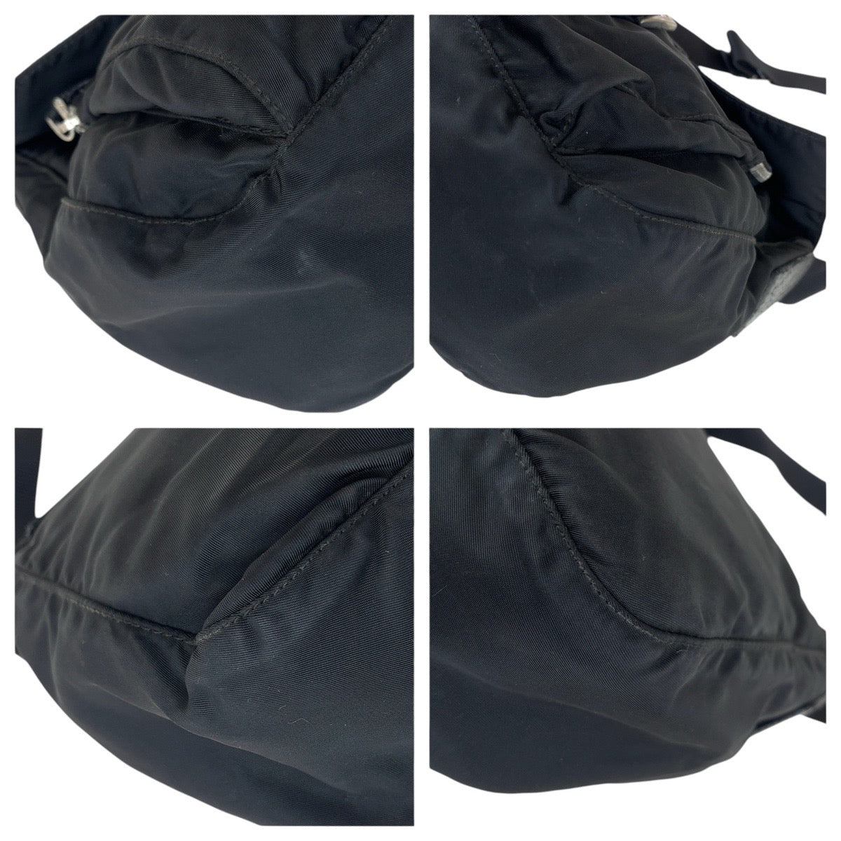 PRADA Shoulder Bag Nylon, Leather Black SilverMetal Shoulder Bag pochette Test Triangle With logo Women