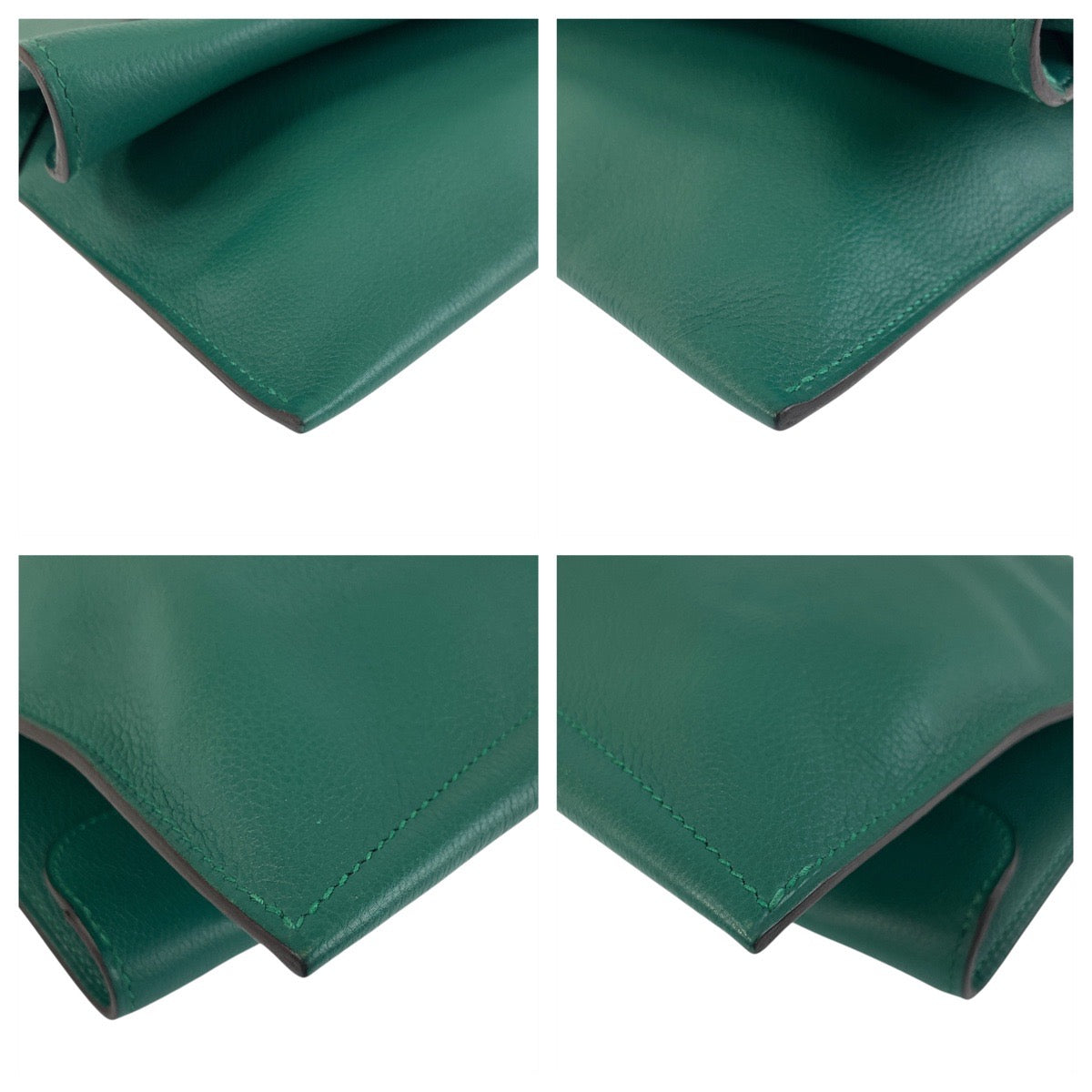HERMES Clutch bag Evercolor green Puri Plat