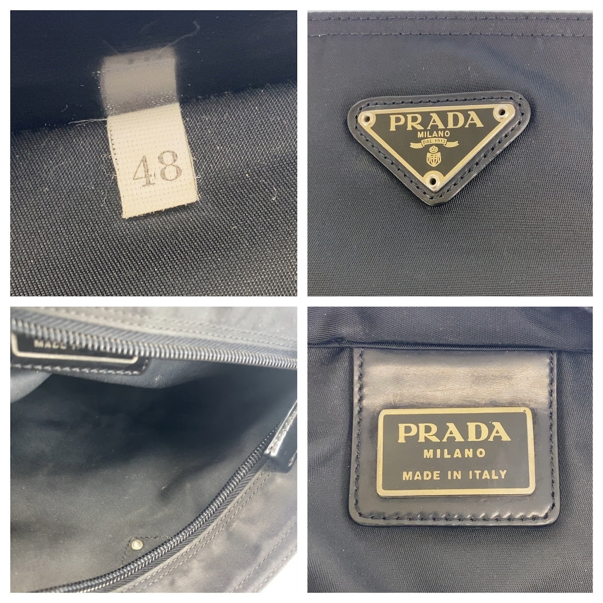 PRADA Shoulder Bag Nylon Black SilverMetal Shoulder Bag pochette Test Triangle With logo Women