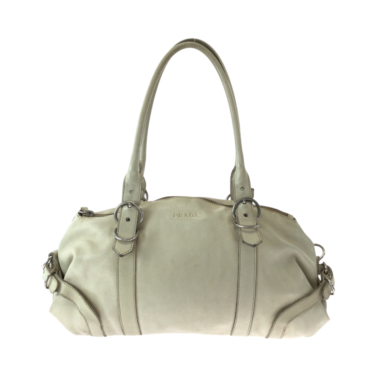 PRADA Handbag leather white Handbag Shoulder Bag Women
