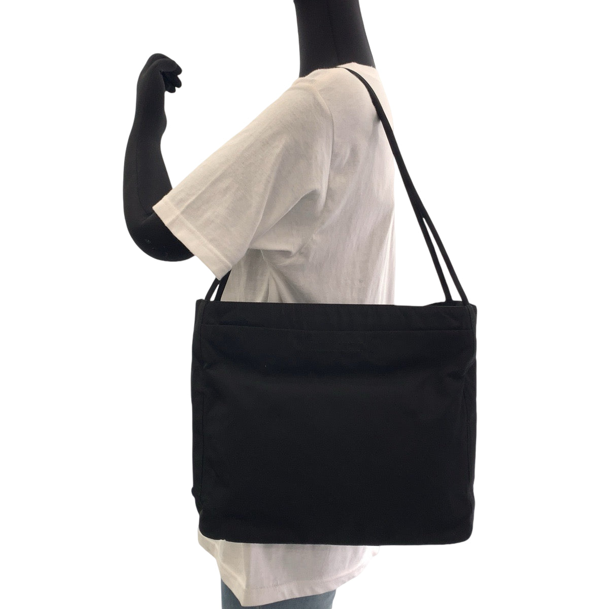 PRADA Tote Bag Nylon Black Silver Metal Tote Bag Shoulder Bag Test Triangle With logo Women