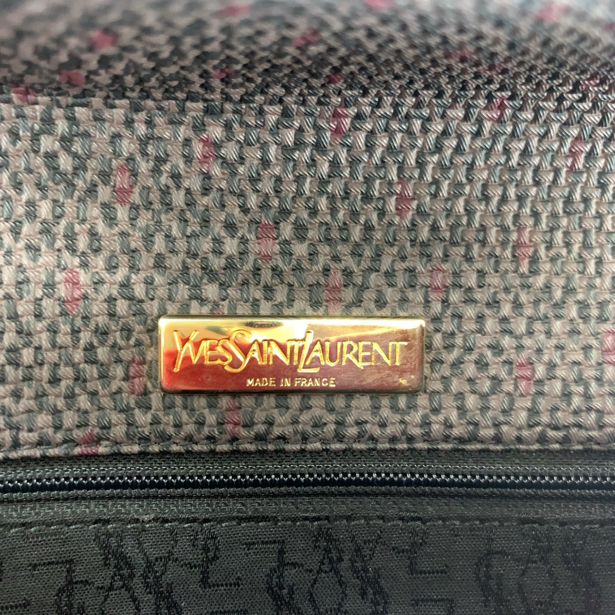 Yves Saint Laurent YSL logo Leather Canvas Shoulder Bag