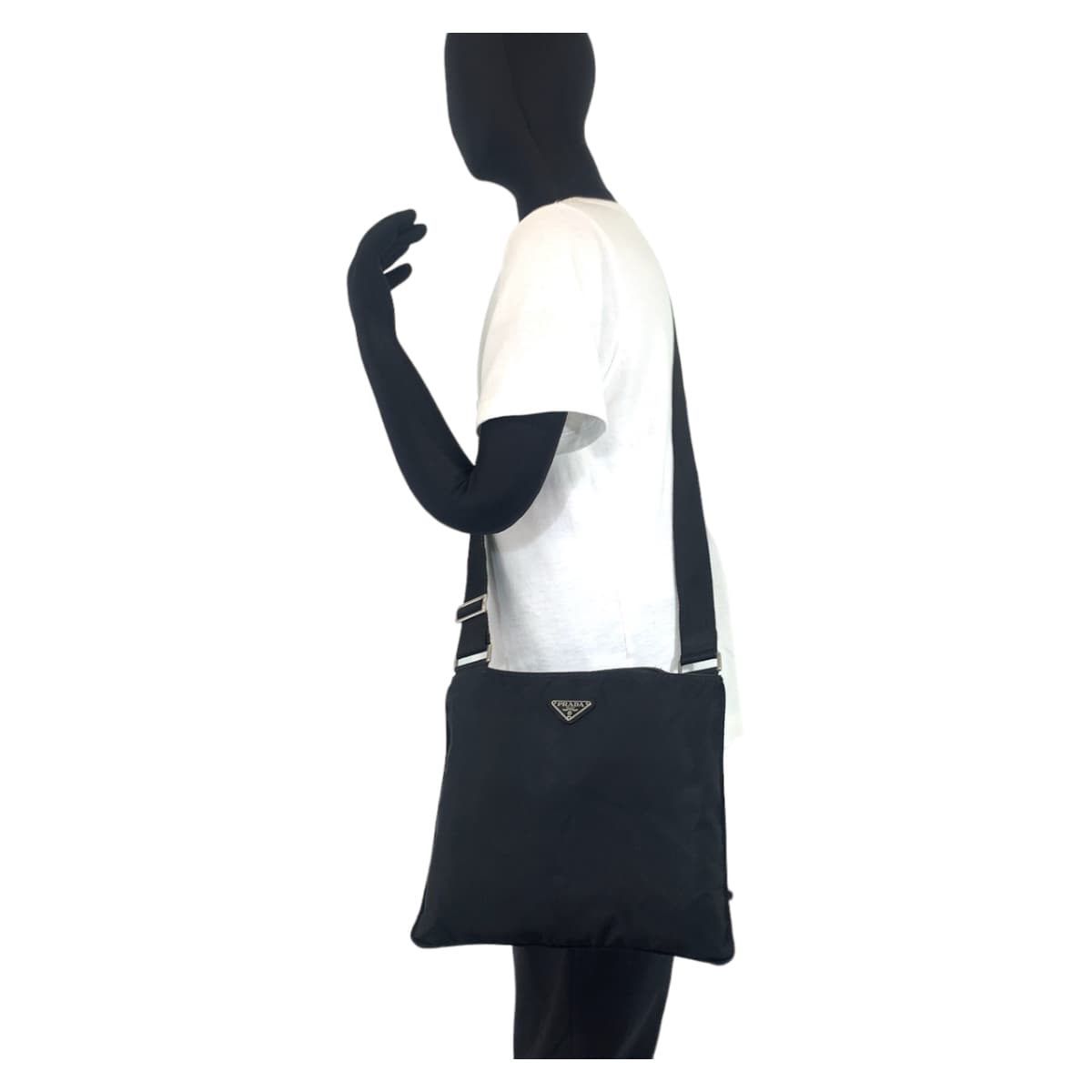 PRADA Shoulder Bag Nylon black Shoulder Bag Messenger bag Test Triangle With logo mens