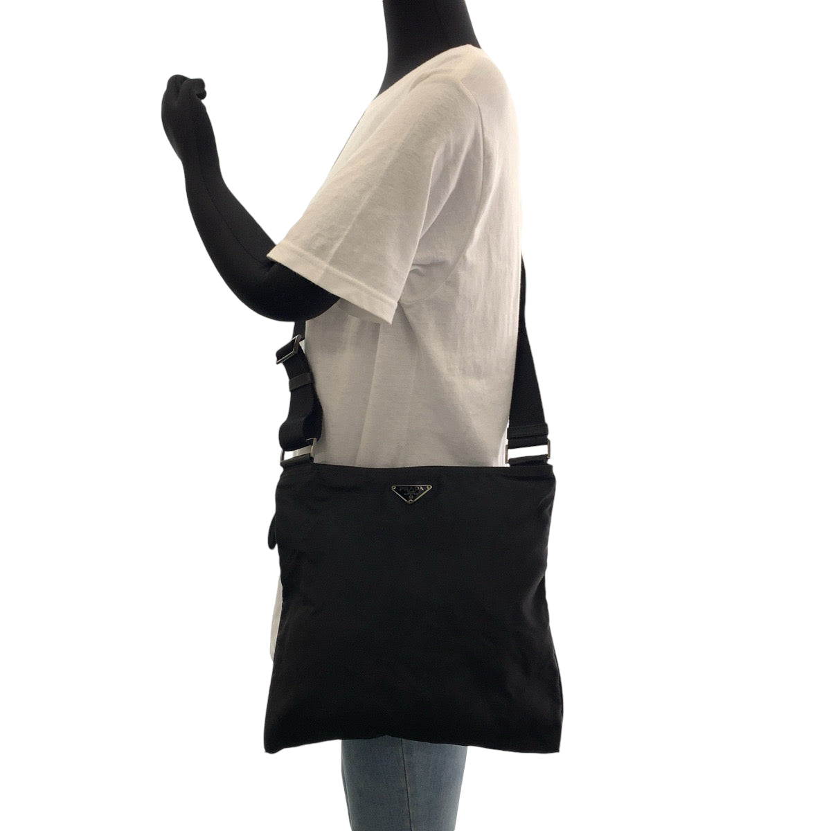 PRADA Shoulder Bag Nylon black Shoulder Bag Sacoche Pochette Test Triangle With logo mens