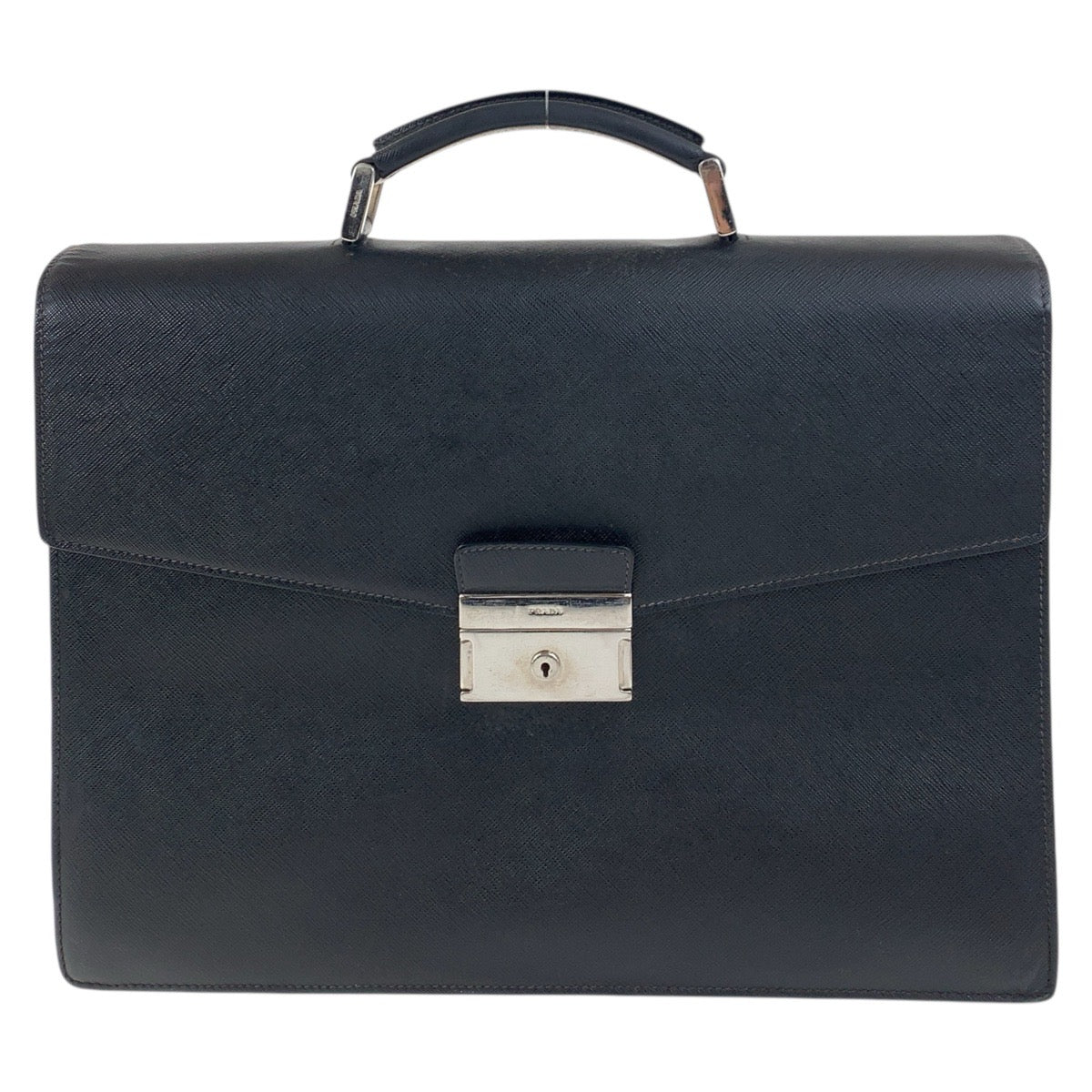 PRADA Business bag leather black Business bag briefcase Safiano mens