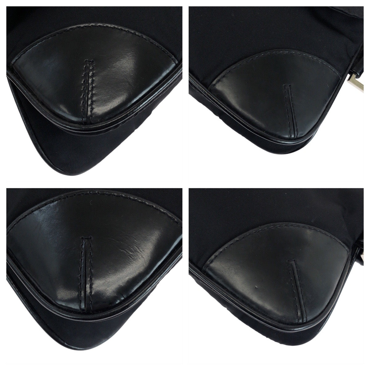 PRADA Waist bag Nylon, Leather Black SilverMetal Sling bag Test Triangle With logo Women