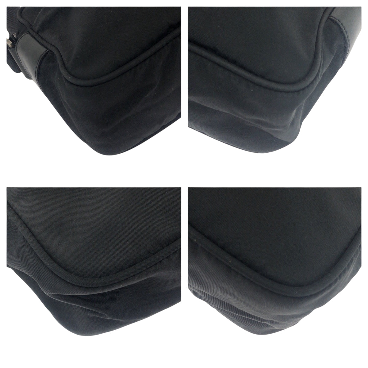 PRADA Shoulder Bag Nylon Black SilverMetal Shoulder Bag pochette Test Triangle With logo mens