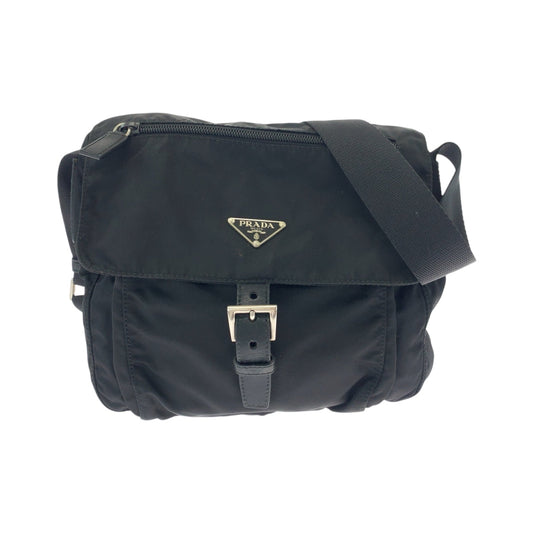 PRADA Shoulder Bag Nylon Black SilverMetal Shoulder Bag pochette Test Triangle With logo mens
