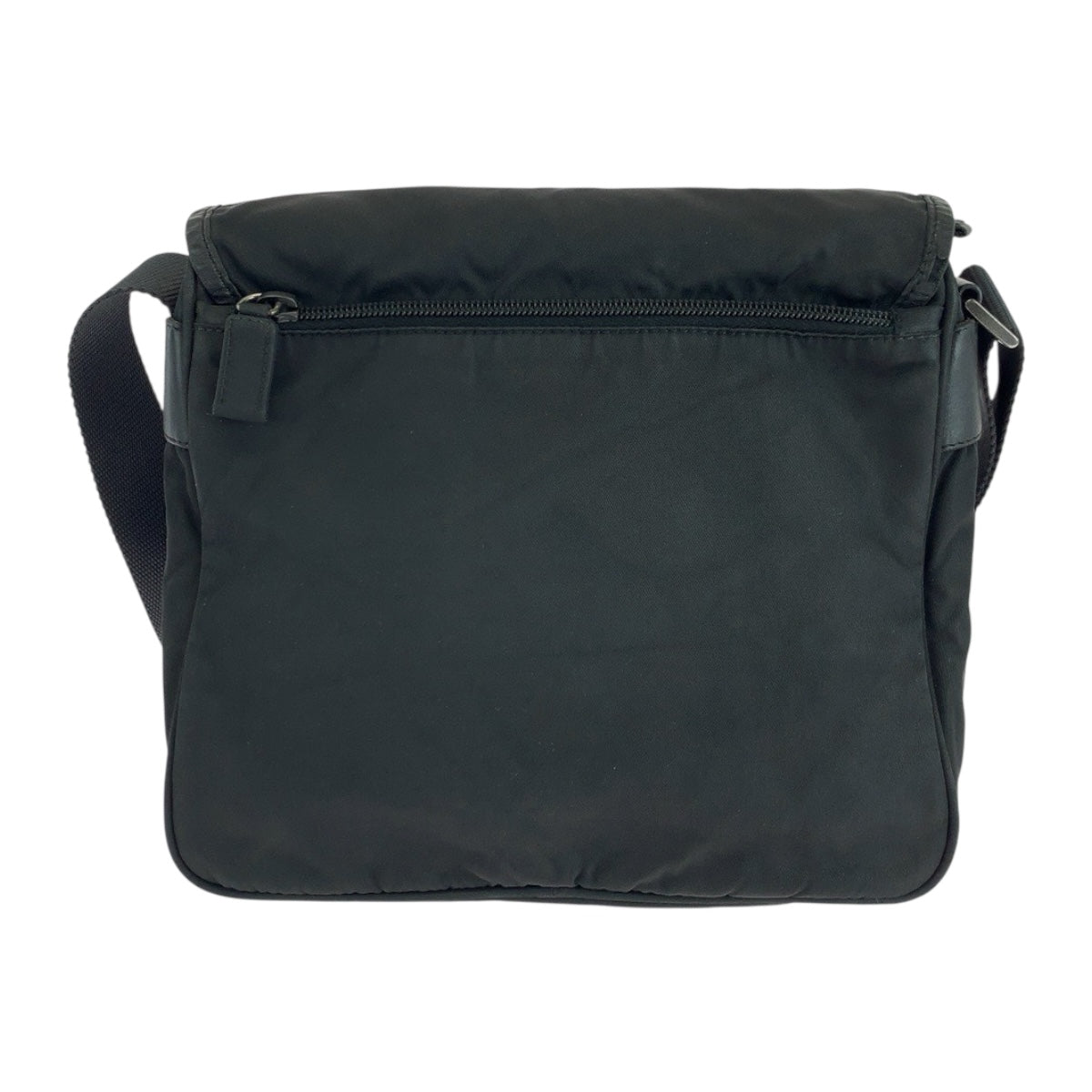 PRADA Shoulder Bag Nylon Black SilverMetal Test Triangle With logo