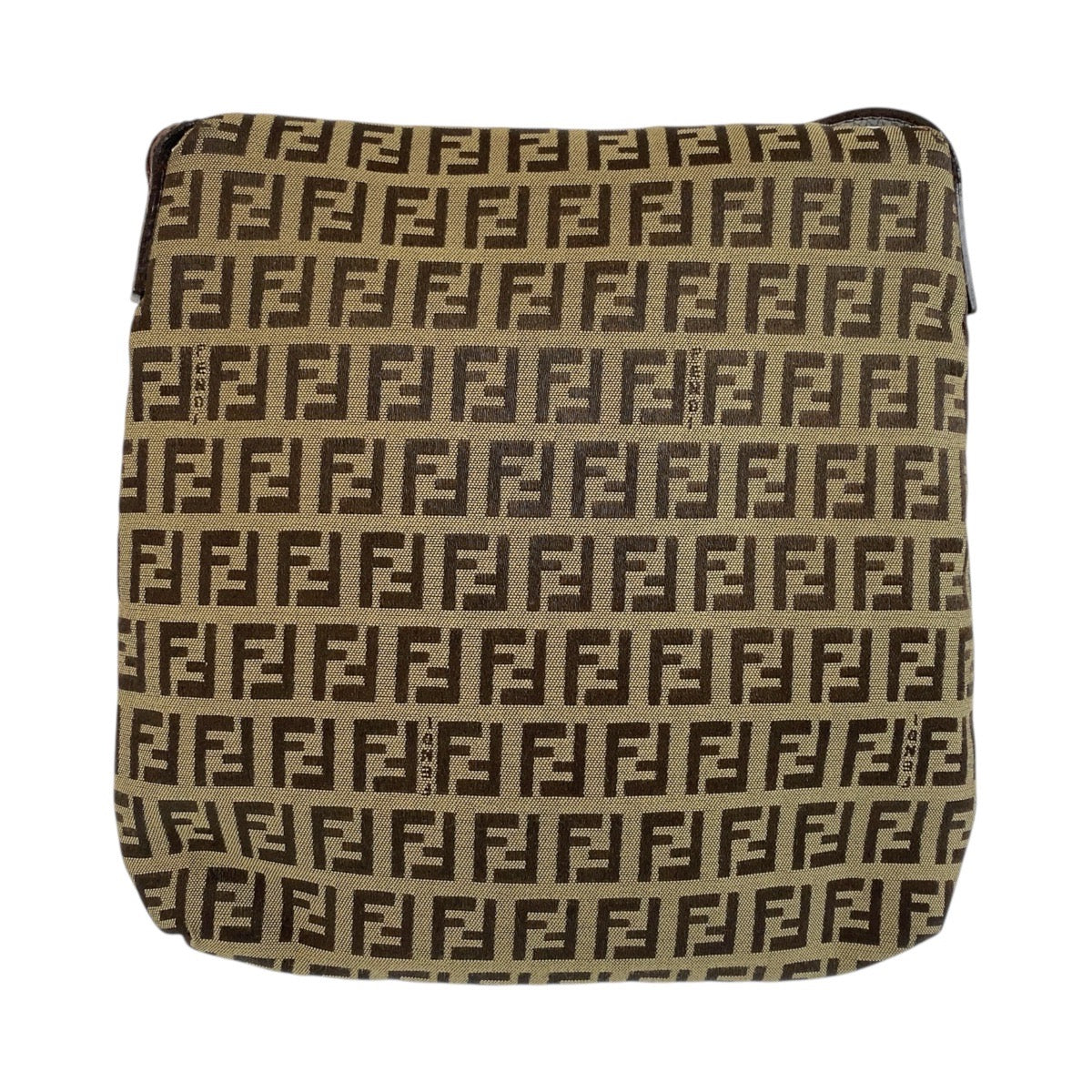 FENDI Shoulder Bag 8BT075 canvas Beige Brown Gold Metal Zucchino