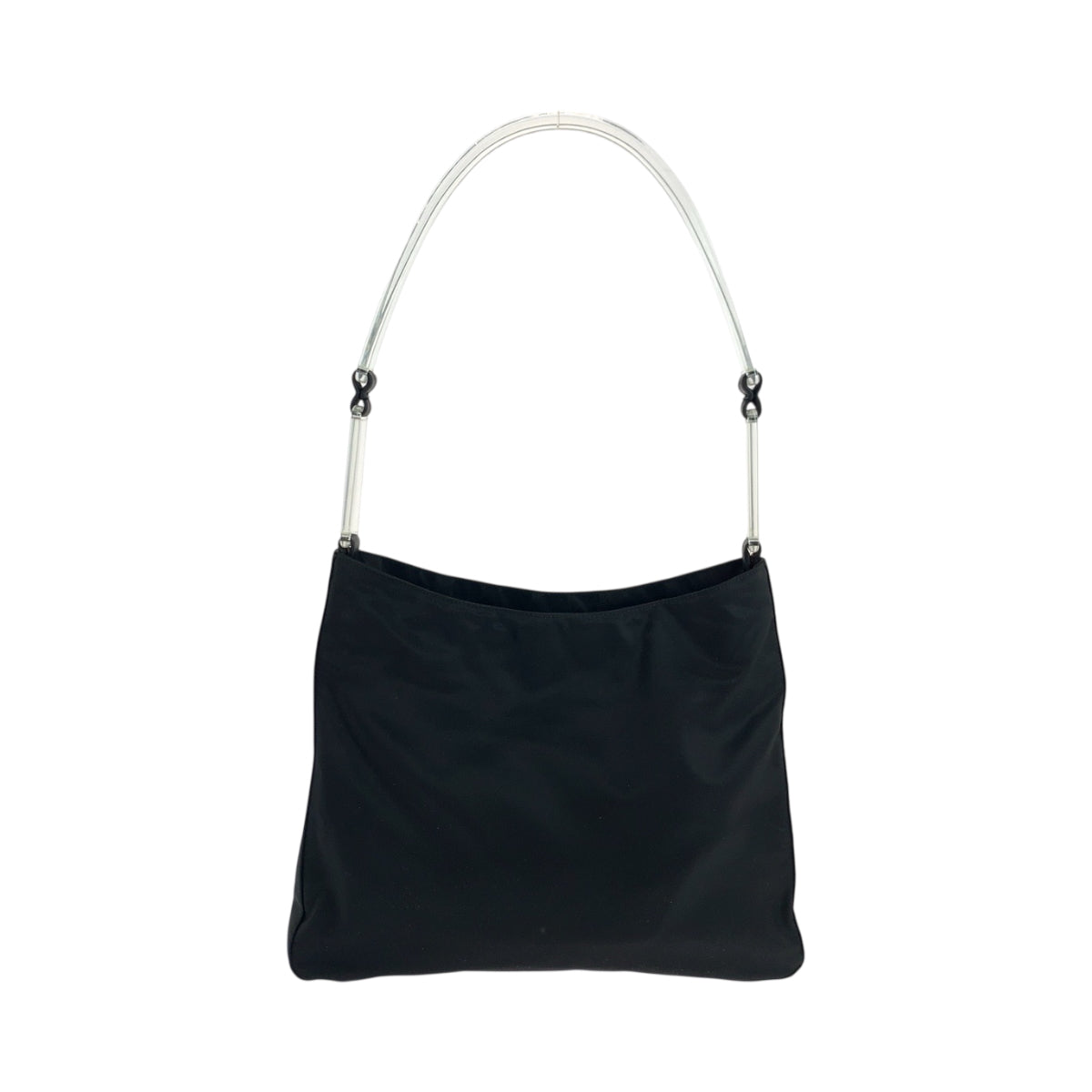 PRADA Shoulder Bag Nylon, Plastic Black Silver Metal Shoulder Bag Shoulder Bag Test Triangle With logo Women