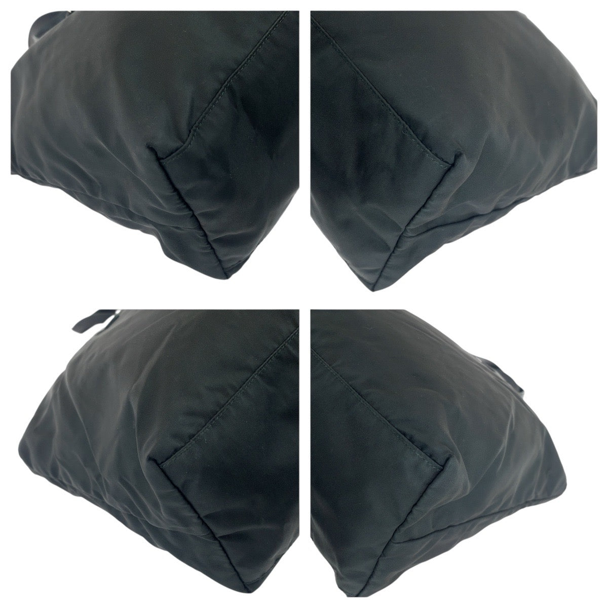 PRADA Tote Bag Nylon Black SilverMetal Test Triangle With logo