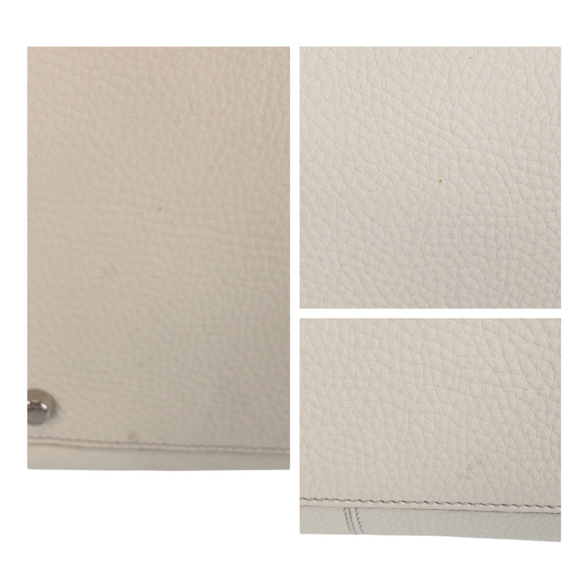 FENDI Tote Bag 7VA448 leather White SilverMetal Peekaboo - X-Rite Celeria