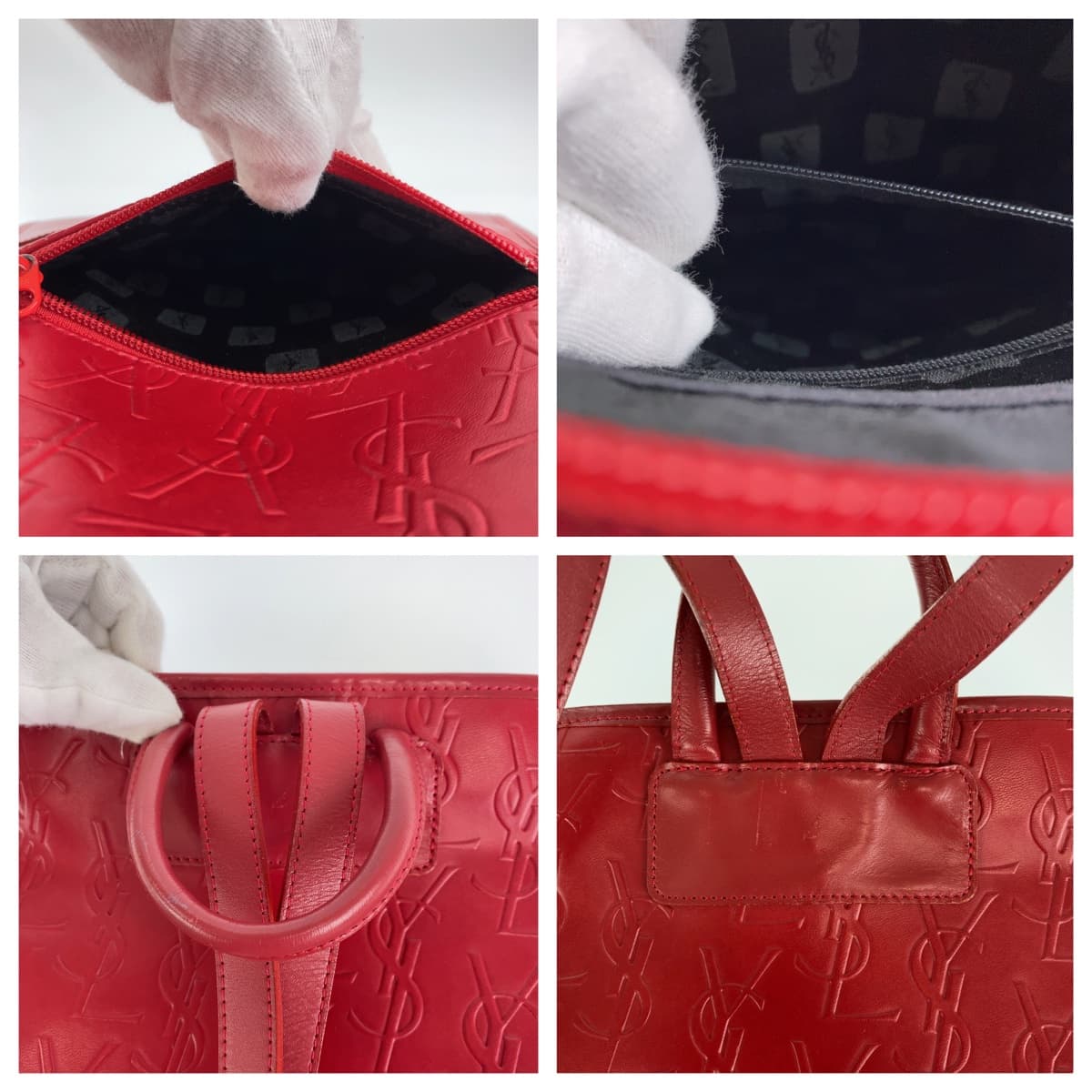 Yves Saint Laurent Backpack leather Red red YSL